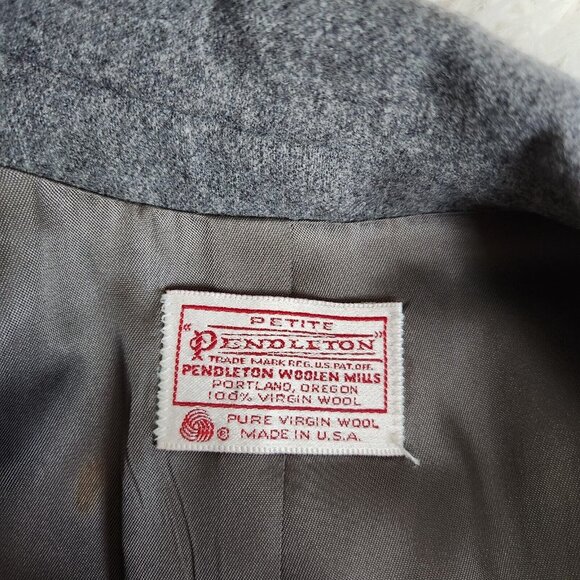 Vintage Pendleton Womens Jacket Blazer Size 8 Gray Academia Collared Long Sleeve - Picture 5 of 12